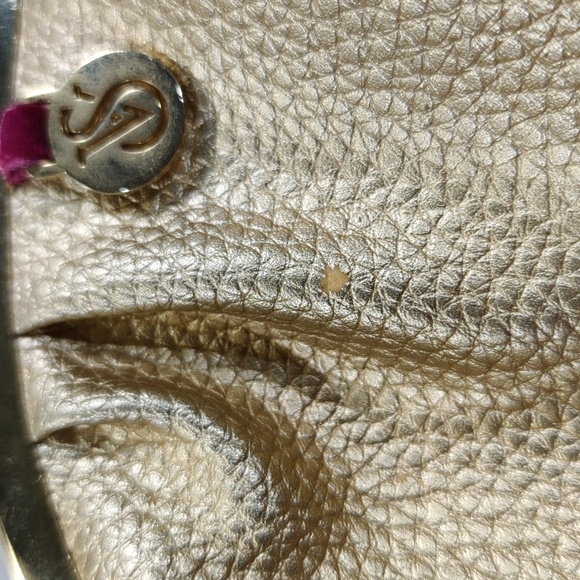 Victoria Secret Leather Metallic Gold Kisslock Mini Purse Wallet - Picture 9 of 9